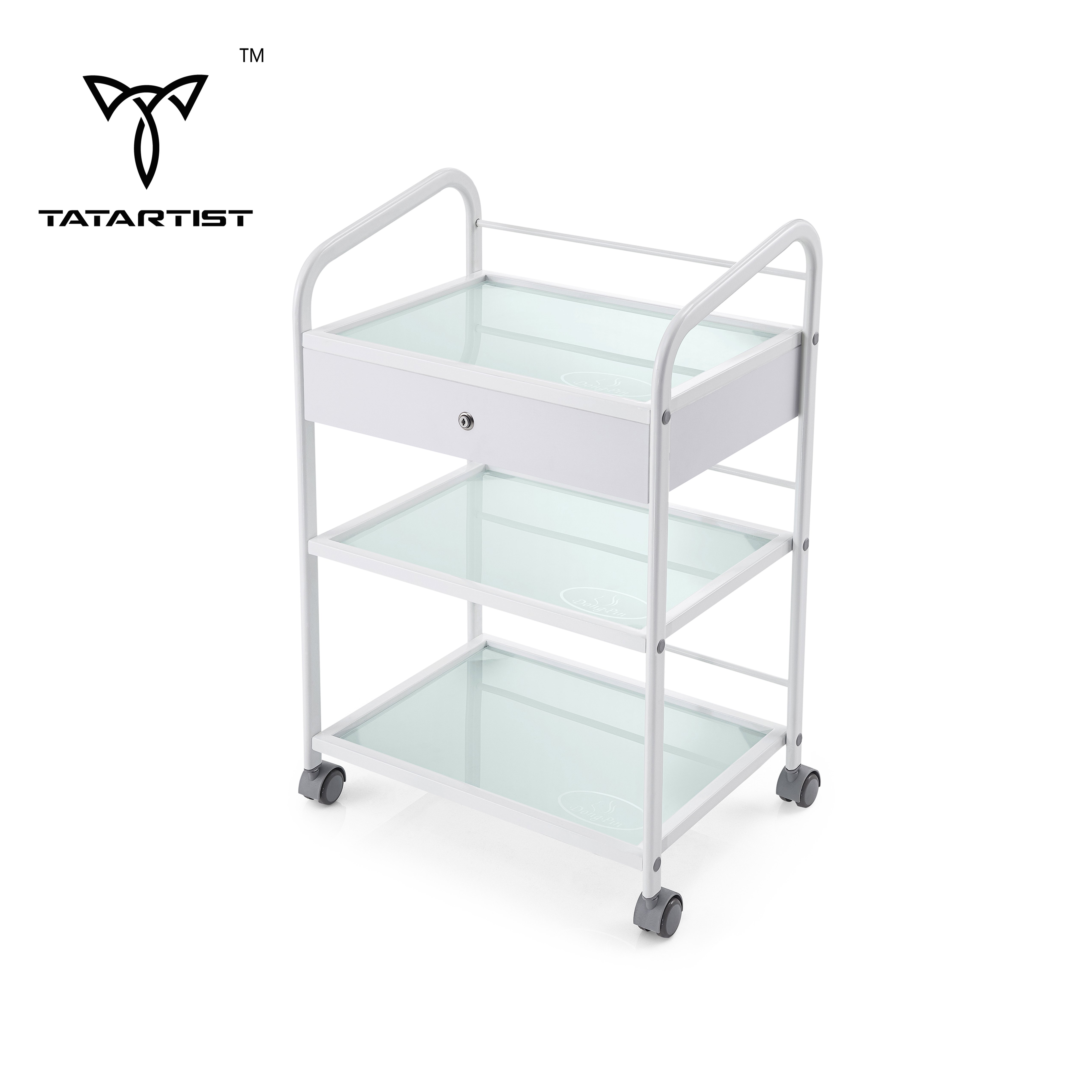 USA Three-layer tempered glass salon cart/hairdressing trolley/beauty salon equipment