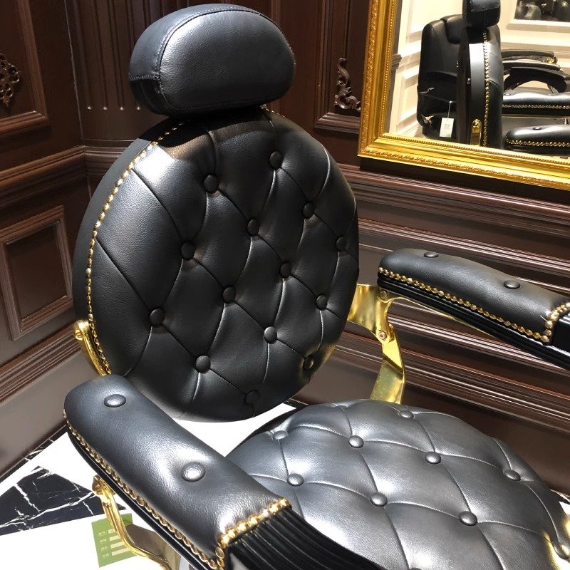 High-end luxury gold-plated male barber chair for men's barbershop mass production in factory
