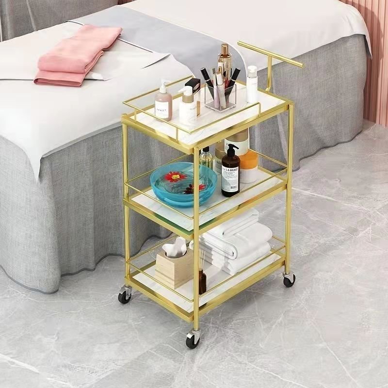 2024 YOUTAI Light Luxury Hot Selling Multi-Tier Storage Shelf Salon Tool Trolly Salon Furniture
