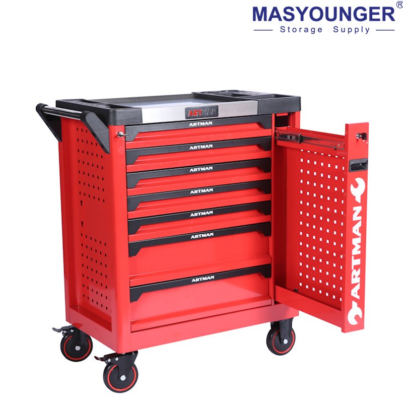 Steel Mutil-functional Tool Cabinet Workshop Heavy Duty Six Drawers Tool Trolley