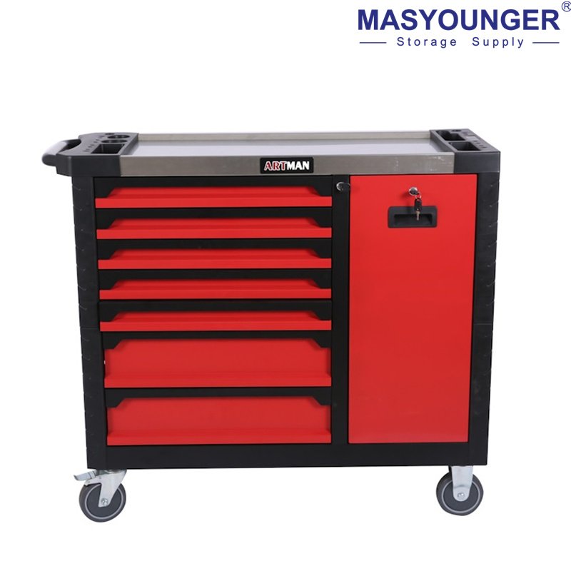 Steel Mutil-functional Tool Cabinet Workshop Heavy Duty Six Drawers Tool Trolley