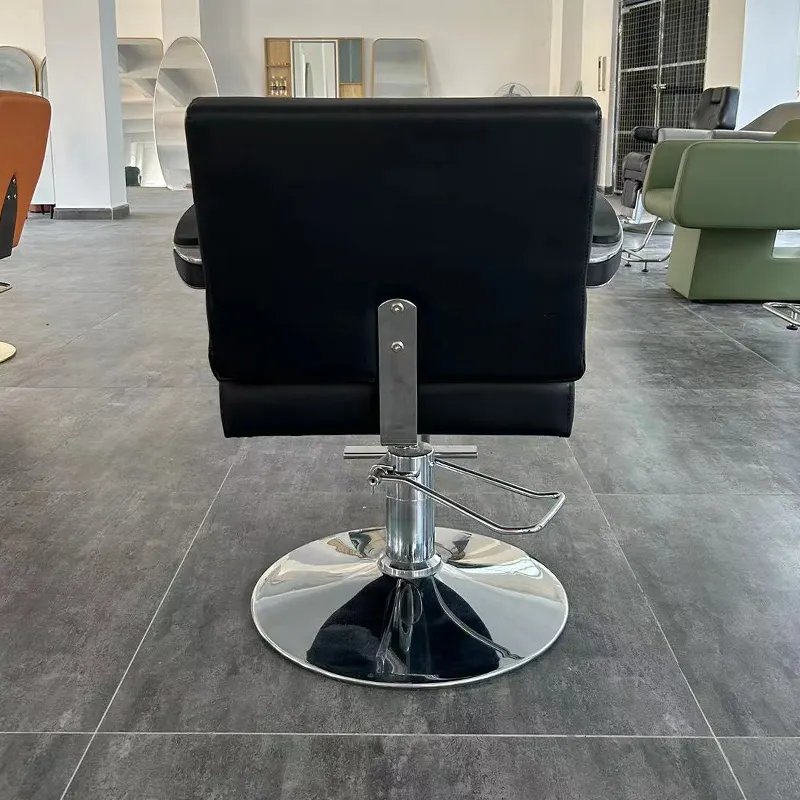 Black Modern Barber Shop Chair For Men's Synthetic Leather Reclining Barber Chair With Headrest Salon Barber Chairs