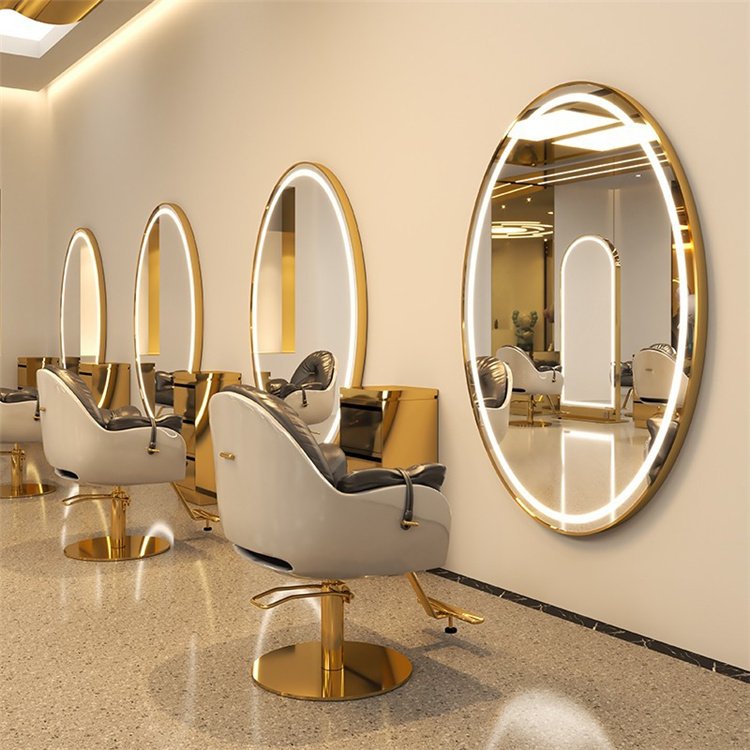 Diant High Quality Wholesale Glass White Beauty Mirror Salon Mirror Station Hairdressing Salon Package Furniture