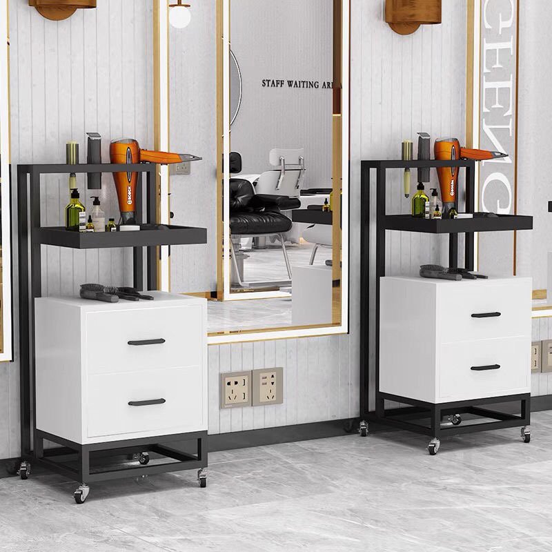 Multifunctional Barber Shop Cabinet Hairdresser Tool Table Multi-layer Storage Rack Floor-standing Table De Salon