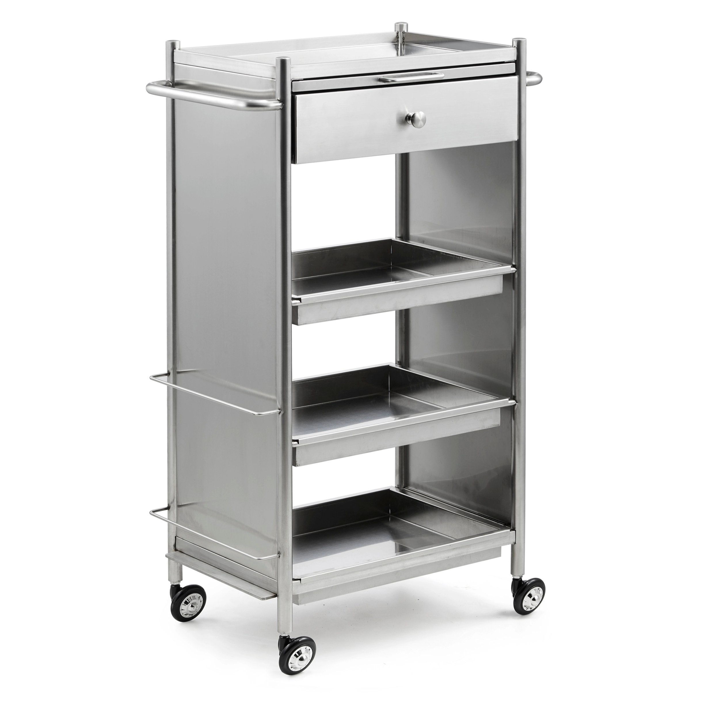 Hot Barber Shop Tool Cabinet Stainless Steel Beauty Salon Cart Gold Metal Salon Trolley
