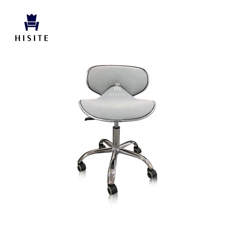 Hisite Modern Cheap Nail Salon Adjustable Hydraulic Rotating Pedicure Technician Stool Chair With Wheels