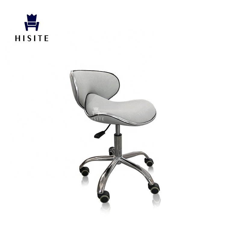 Hisite Modern Cheap Nail Salon Adjustable Hydraulic Rotating Pedicure Technician Stool Chair With Wheels