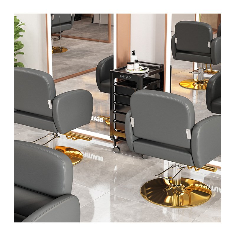 Wholesale Adjustable Swivel Modern Green Color Stainless Steels Haircut Saloon Chair Hair Salon Barber Chairs