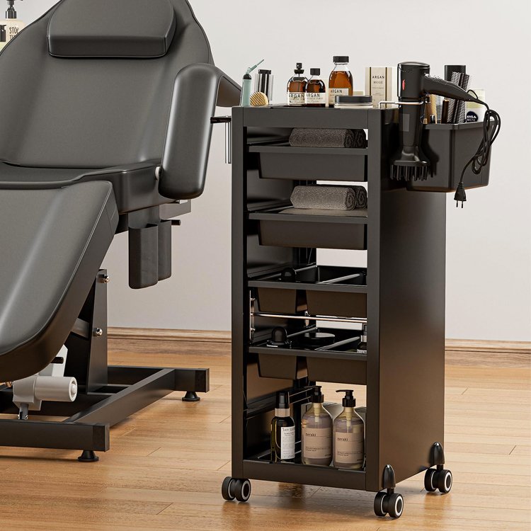 Rolling Manicure Salon Beauty Hair Cart Utility Caddy Mobile SPA Tattoo Hairdresser Barber Tools Storage Trolley with Drawers