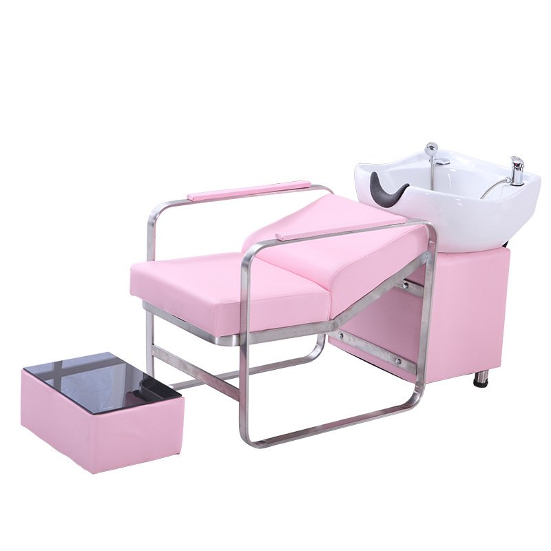 Metal frame salon shop shampoo washing chair salon bed furniture