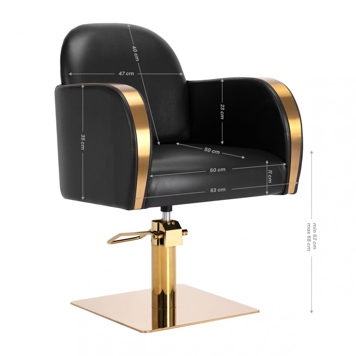 Yoopin Hot-Sale Black and gold Color Modern Barber Styling Chair Hairdressing Saloon Chairs Shampoo chair for Beauty Salon