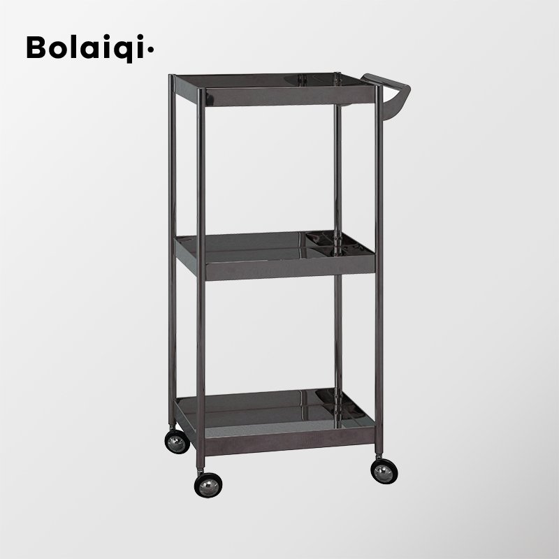 BOLAIQI Luxury Salon Equipment Beauty Salon Working Trolley Cart Gold Stainless Steel Salon Trolley
