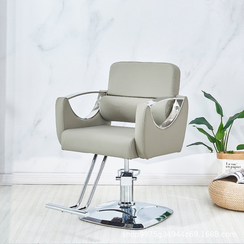 Simple china Beauty Barbershop Antique Salon Equipment and Furniture Hair Saloon Chairs Metal Barber Chair Leather Duty Seat