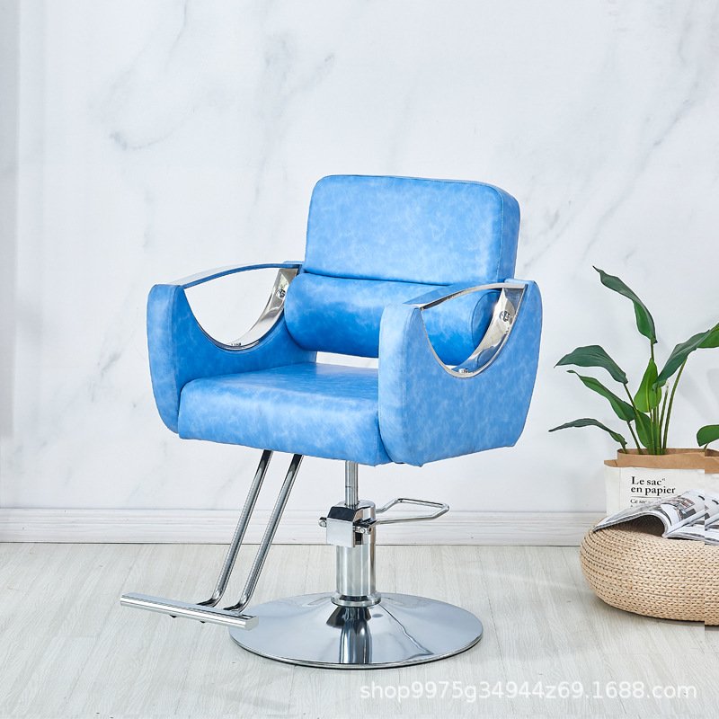 Simple china Beauty Barbershop Antique Salon Equipment and Furniture Hair Saloon Chairs Metal Barber Chair Leather Duty Seat