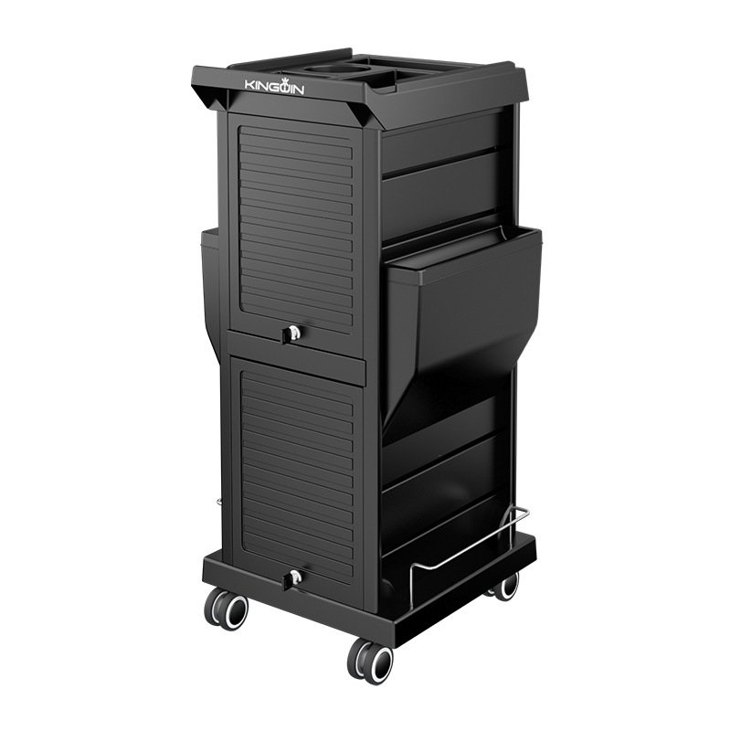 Hot Sales Black Hair Salon Trolley Practical Mobile Trolley for Barber Shop Beauty Hairdresser Tool Cart Salon Furniture