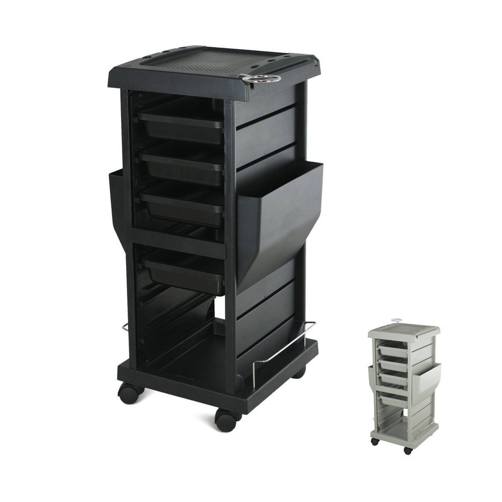 Hot Sales Black Hair Salon Trolley Practical Mobile Trolley for Barber Shop Beauty Hairdresser Tool Cart Salon Furniture