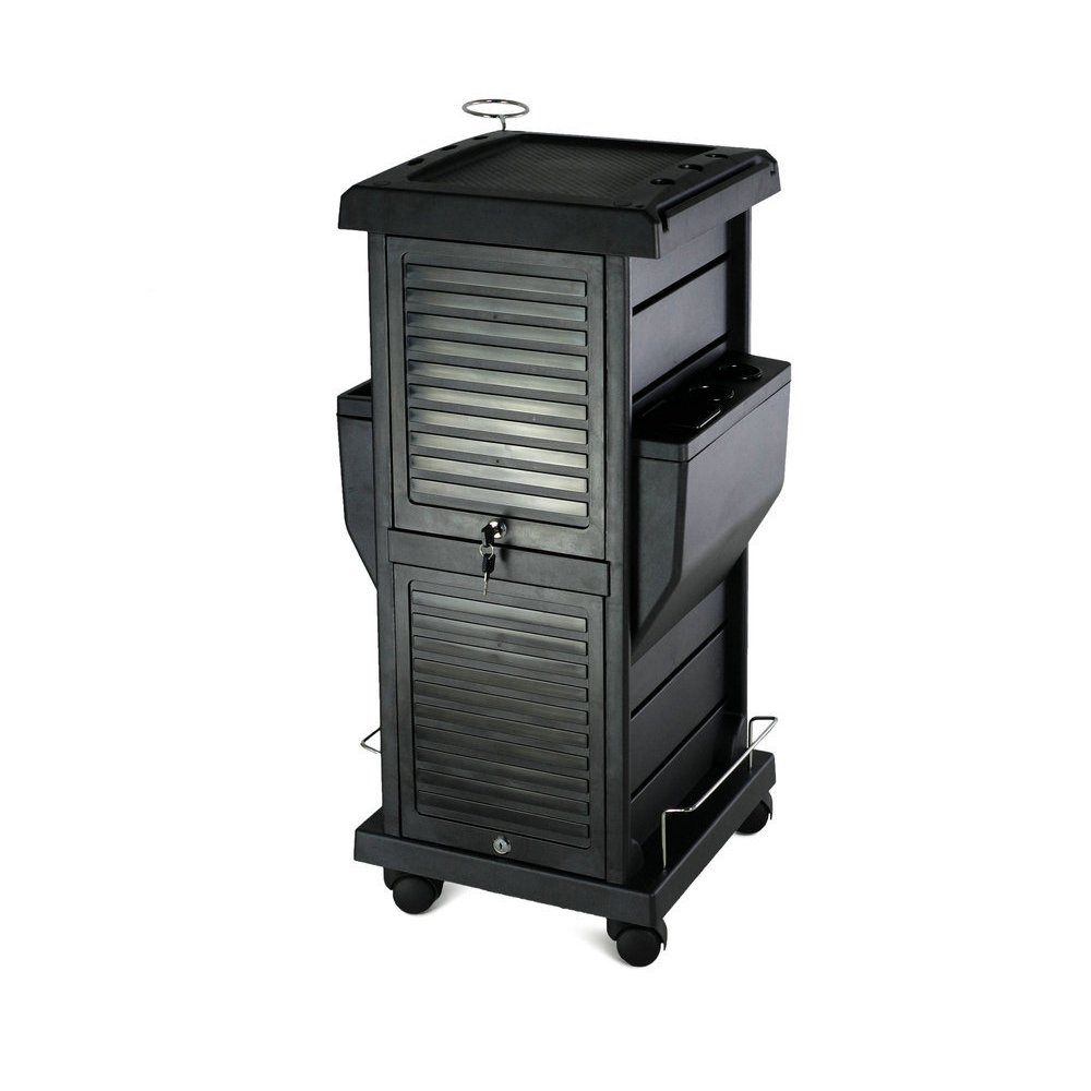 Hot Sales Black Hair Salon Trolley Practical Mobile Trolley for Barber Shop Beauty Hairdresser Tool Cart Salon Furniture