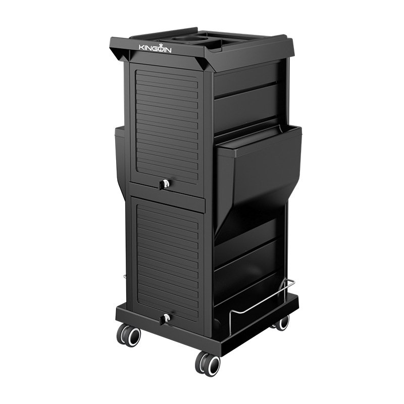 Hot Sales Black Hair Salon Trolley Practical Mobile Trolley for Barber Shop Beauty Hairdresser Tool Cart Salon Furniture