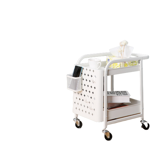 Removable hole board trolley kitchen carbon steel storage rack beauty salon hair salon trolley basket