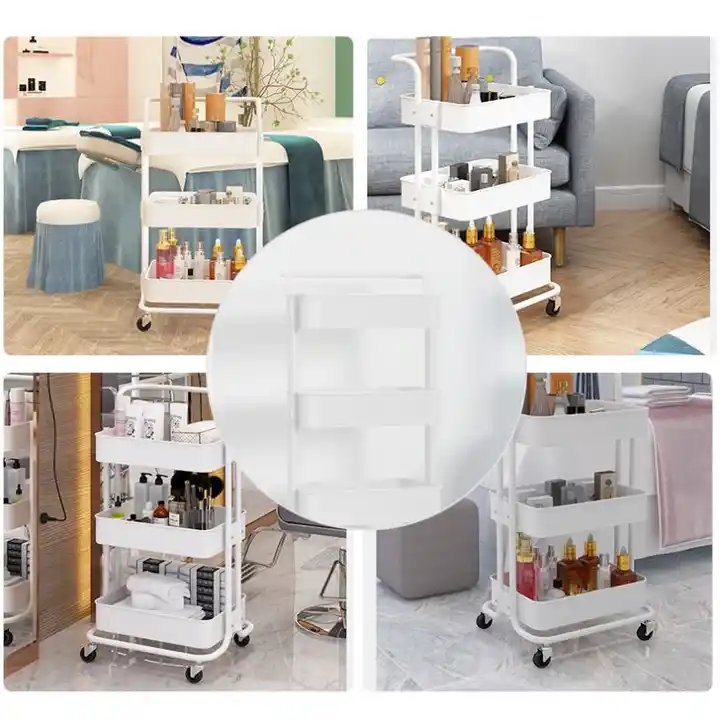 Factory Price Wholesale Beauty Salon Trolley Floor Multi-layer Mobile Trolley Beauty Studio Cart