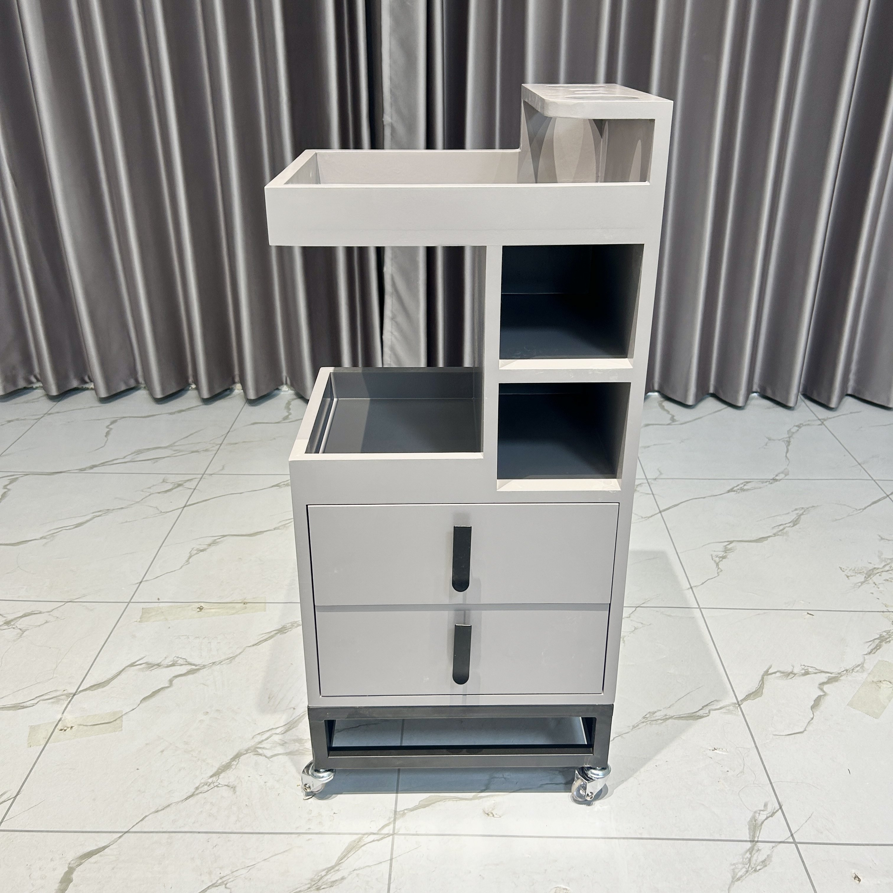 Luxury Commercial Furniture Storage Hairdressing Trolley Custom High Quality Wood Modern Design Factory Prices