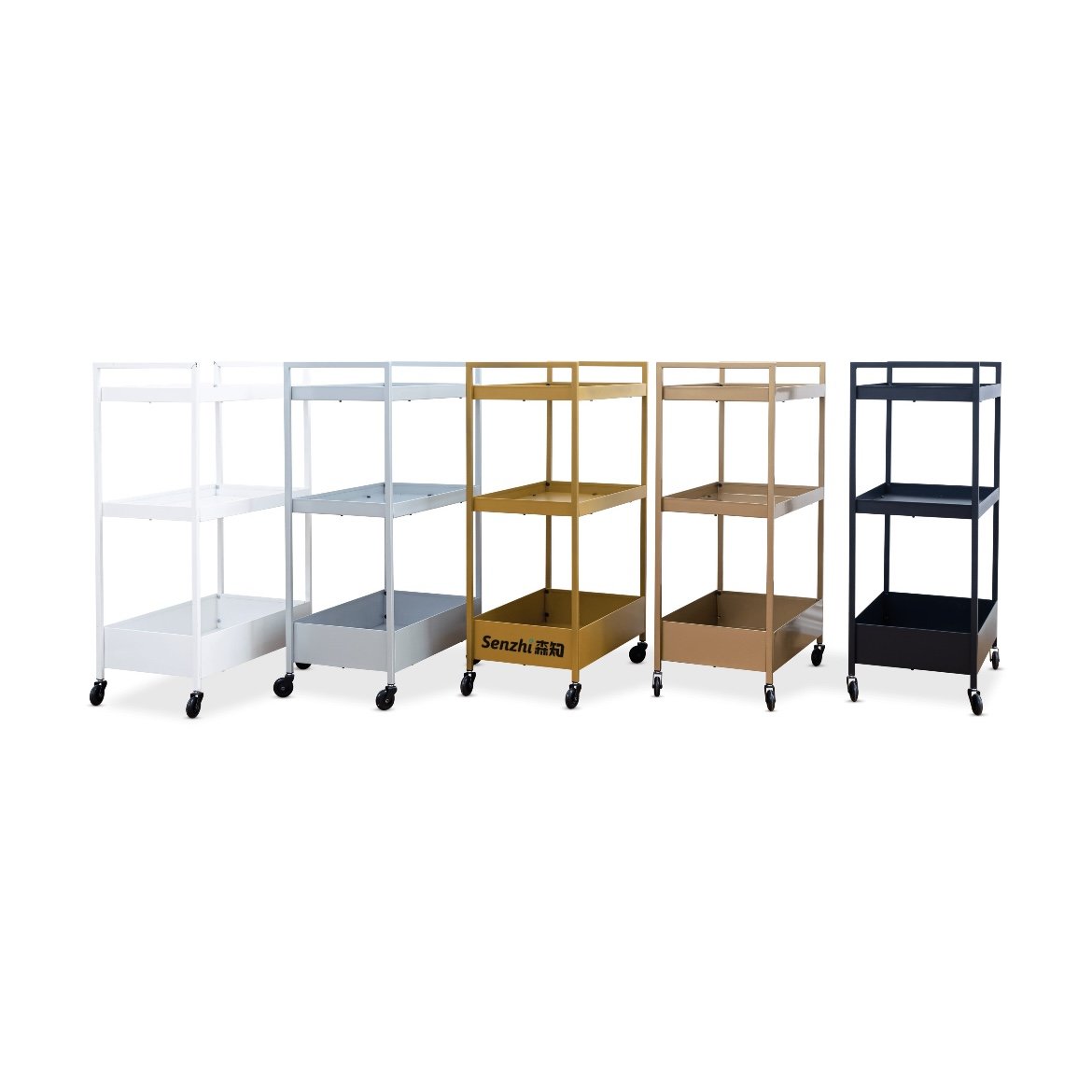 Luxury Gold Plated Stainless Steel Salon Trolley Beauty Salon Furniture Gold Salon Trolley