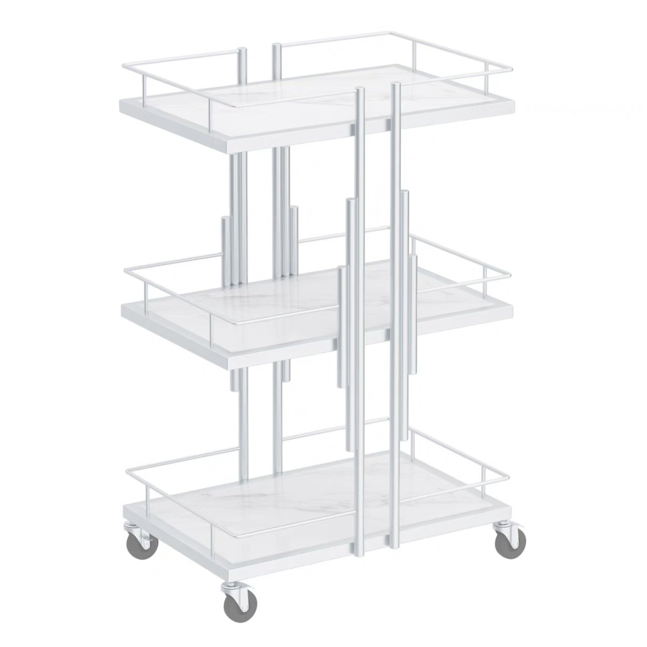 Beauty New Design Makeup Salon Cart 3 Tiers Pedicure Spa Nail Shop Trolley Gold Beauty Trolley With Lockable Wheels
