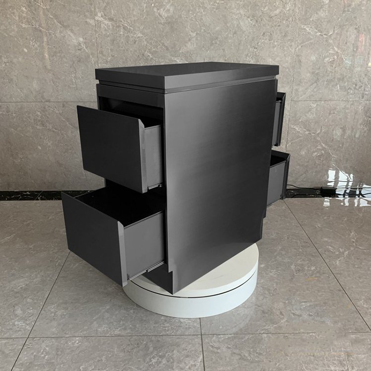 modern style gold stainless steel salon trolley barber wall cabinet