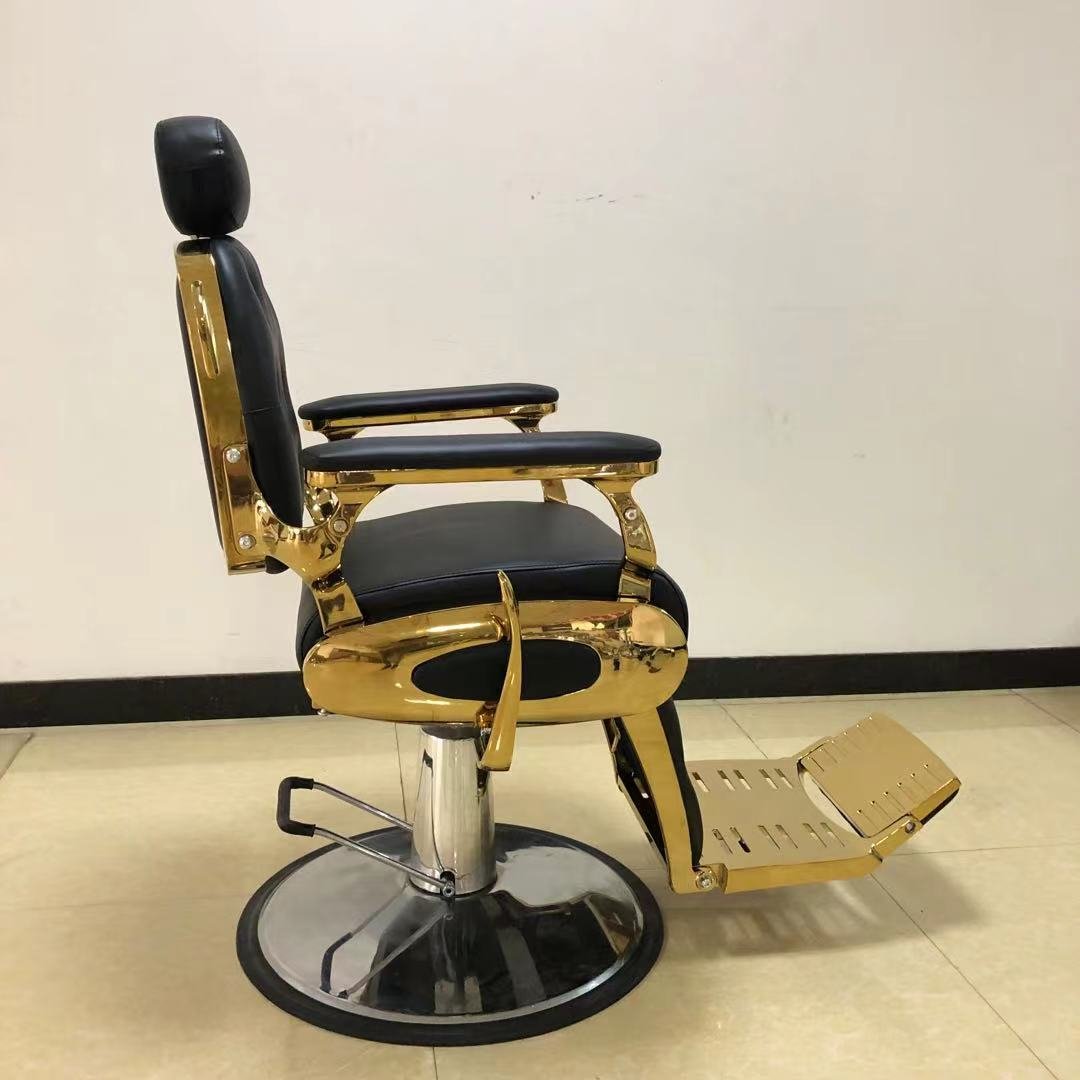 salon hairdressing chairs professional antique luxury black and gold vintage barber chair