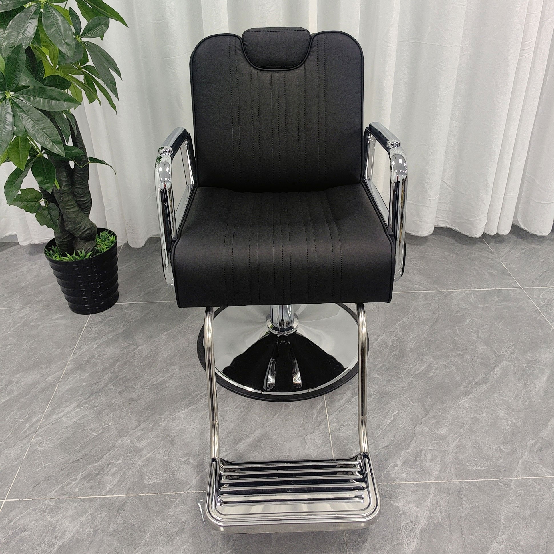 Chinese professional barber chair hydraulic salon chair recliner manufacturer with foldable backrest