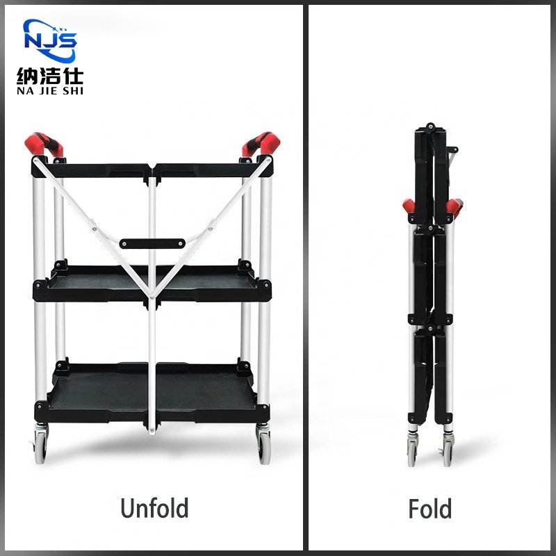 Foldable tool cart, food delivery cart, outdoor live broadcast mobile director shooting equipment workbench