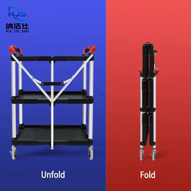 Foldable tool cart, food delivery cart, outdoor live broadcast mobile director shooting equipment workbench