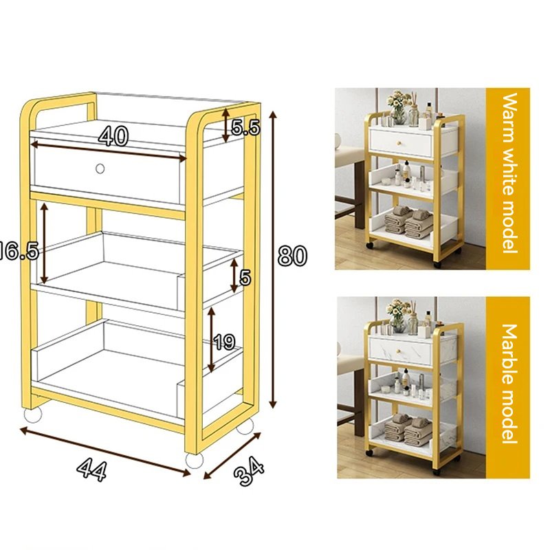 Barber hair extension metal gold white hair salon equipment beauty hairdressing hair salon trolley cart