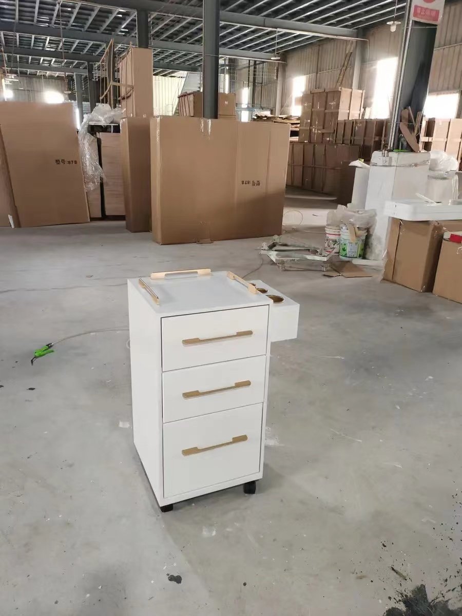 White Beauty Salon Trolley for Barbershop Tools and Hair Salon Work Station
