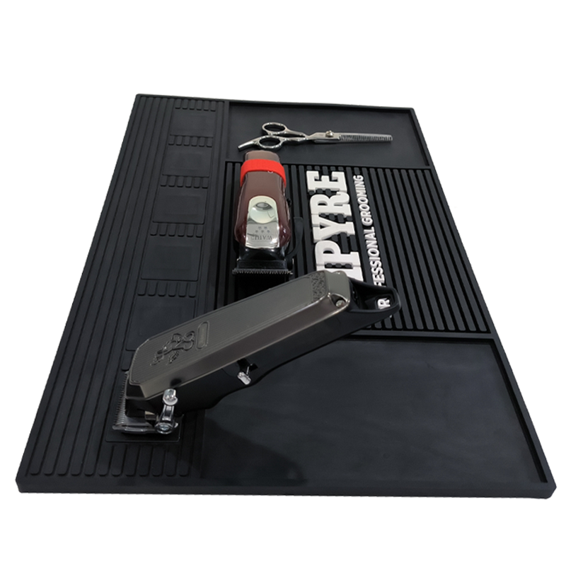 SQ New Design 6- Magnets Custom Barber Mat Magnetic Hair Salon Rubber Mat Barber Shop Accessories