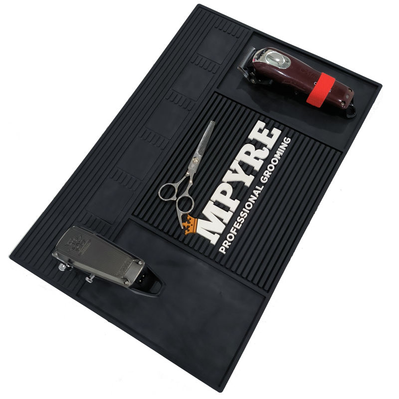 SQ New Design 6- Magnets Custom Barber Mat Magnetic Hair Salon Rubber Mat Barber Shop Accessories