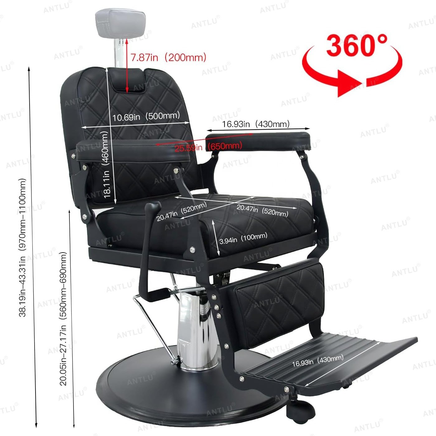 Artist hand Heavy Duty Vintage Barber Chair Hydraulsic Salon Chair for Hairdressers Heavy Beauty Salon shop chairs