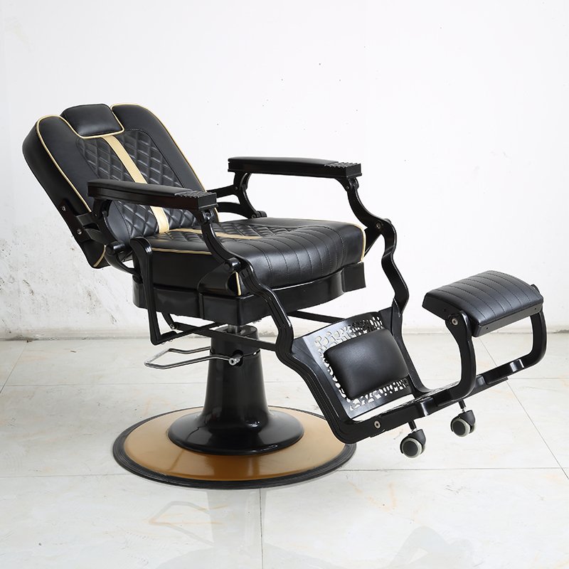 Luxury Barber Chair with Hydraulic Lift and Recline Elegant and Comfortable