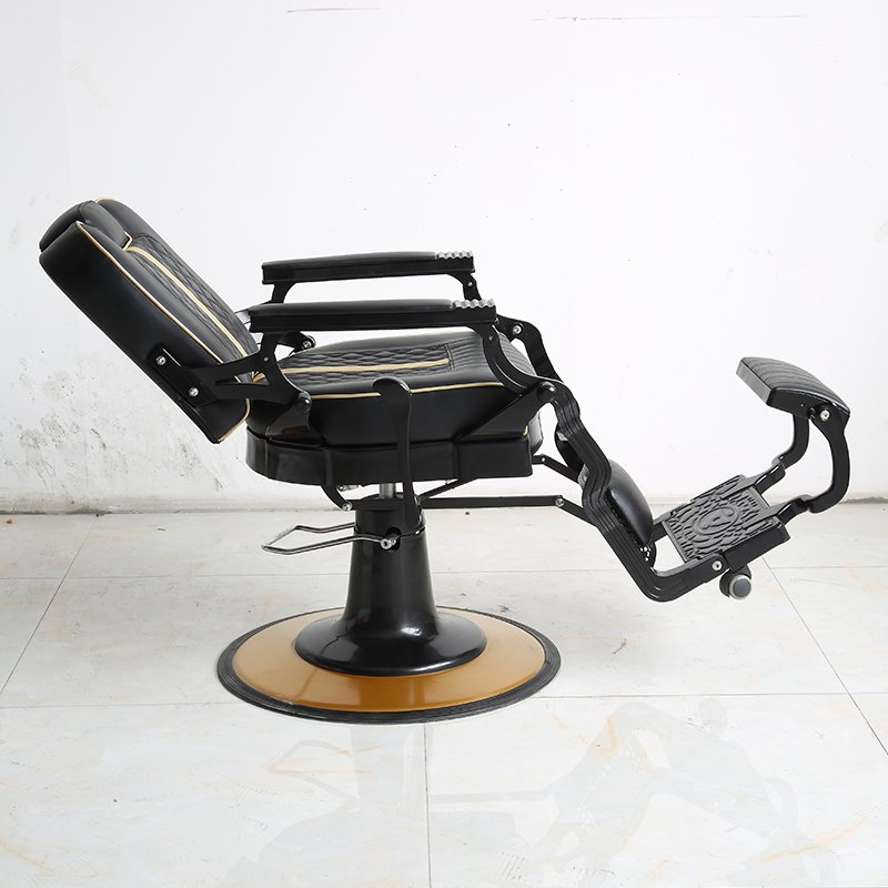 Luxury Barber Chair with Hydraulic Lift and Recline Elegant and Comfortable