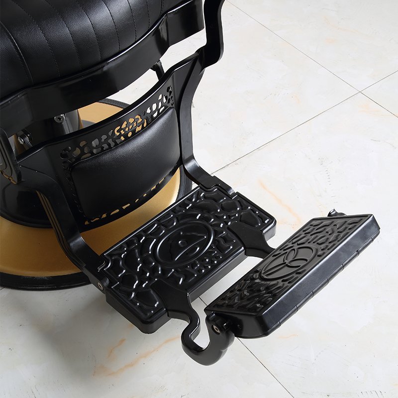Luxury Barber Chair with Hydraulic Lift and Recline Elegant and Comfortable