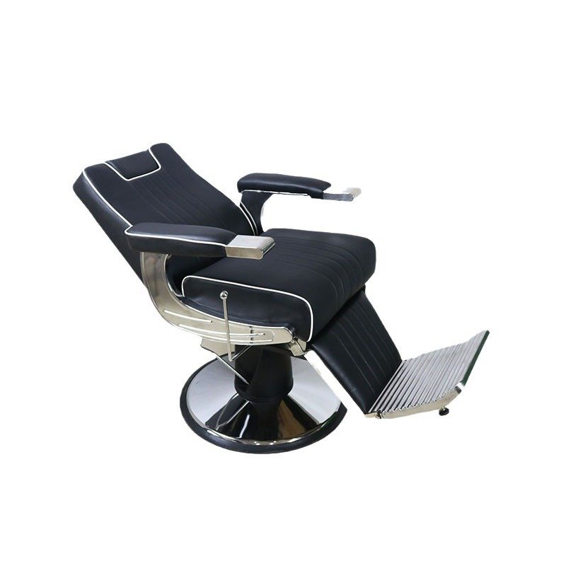 Heavy Duty Barber Chair with Hydraulic Pump Synthetic Leather Steel Chrome Construction for Salon Dining Living Room Home Use