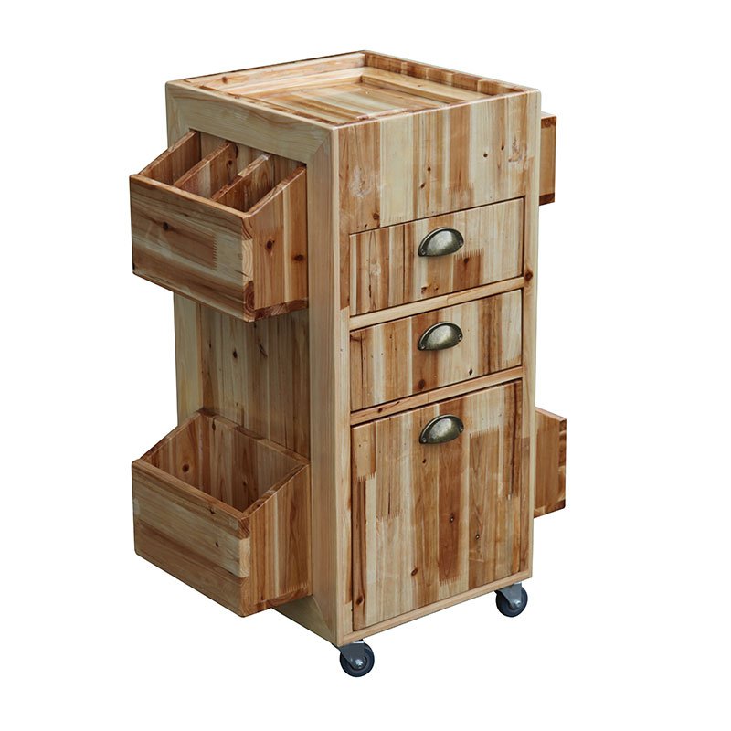 Dryer Holder Wood Portable Good Quality Barber Shop Hair Salon Beauty Trolley With Drawers