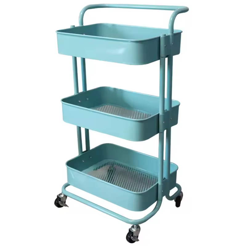 3 Tier The trolley is easy to pick up, store, beauty salon, kitchen, bedroom store utility cart with wheels