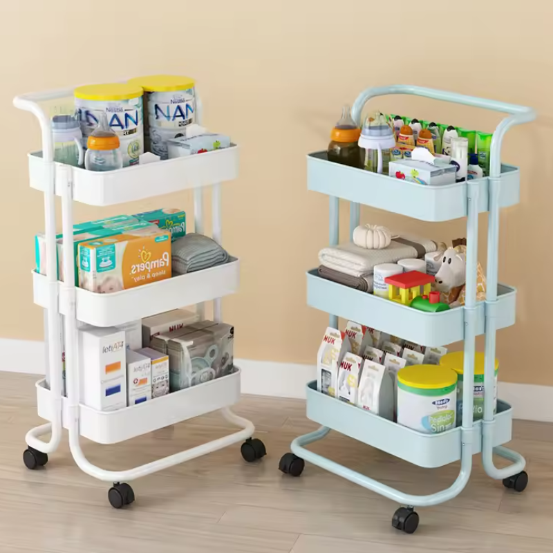 3 Tier The trolley is easy to pick up, store, beauty salon, kitchen, bedroom store utility cart with wheels