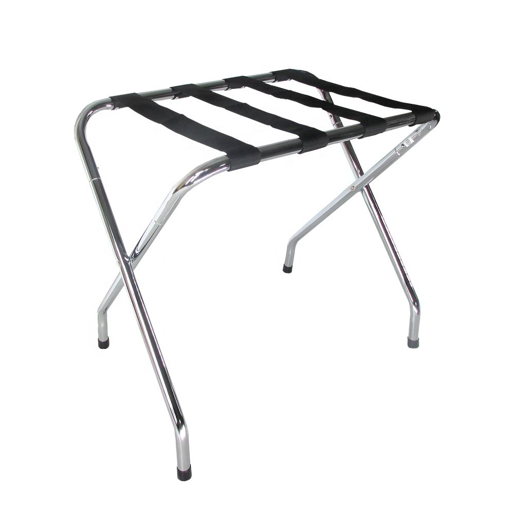 Hot Sale Made In Taiwan Foldable Luggage Rack With Four Leather Straps For Hotel