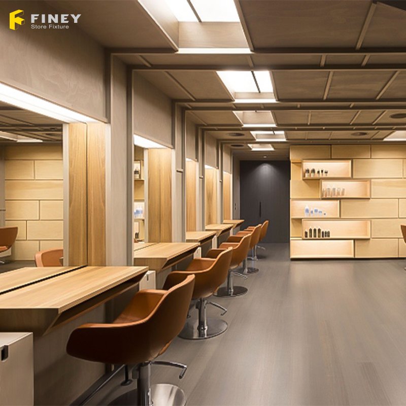 Customized Exquisite Modern Barber Shop Display Furniture Light For Shop Decoration Barber Shop Design