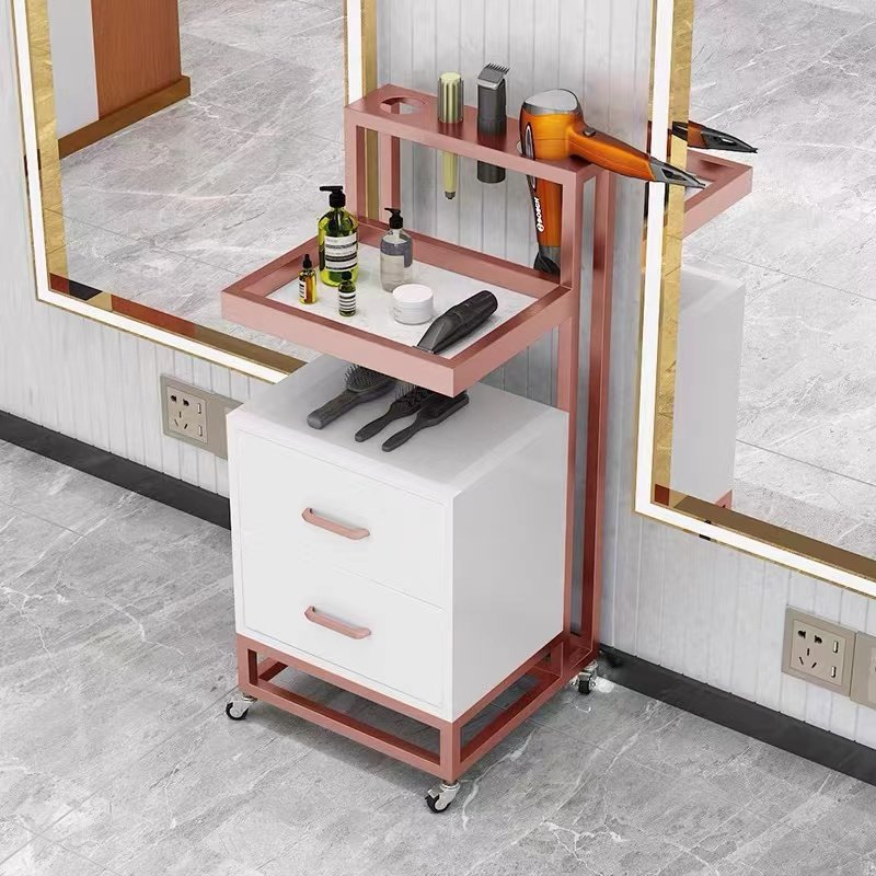 High quality european style modern metal frame hair layer cart beauty salon trolley