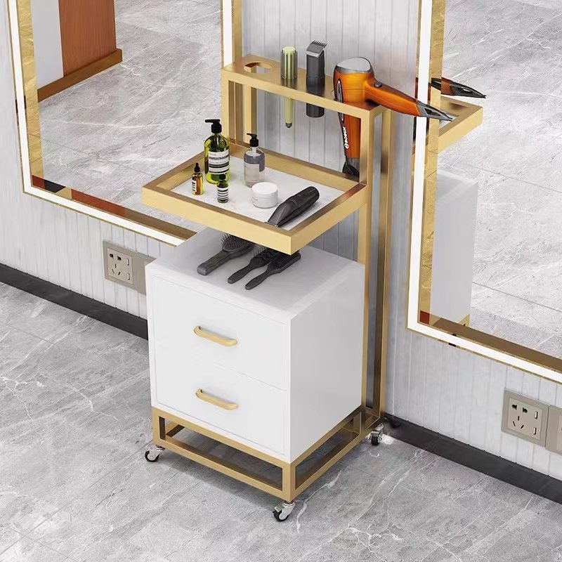 High quality european style modern metal frame hair layer cart beauty salon trolley