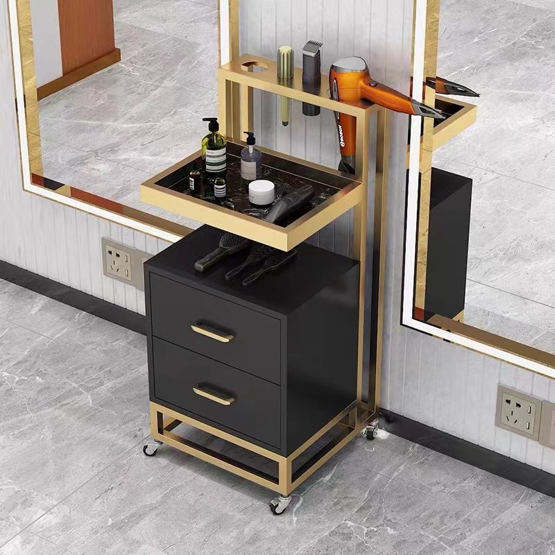 High quality european style modern metal frame hair layer cart beauty salon trolley