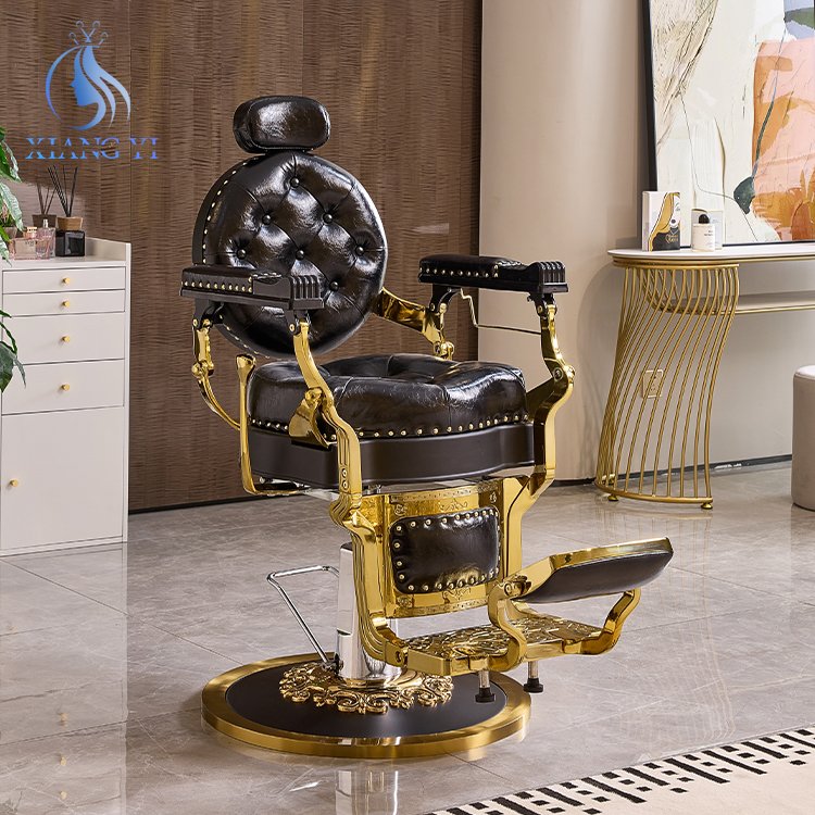 Luxury heavy duty Reclining Hydraulic Pump Black hairdressers chair Beauty Salon Barber Chair